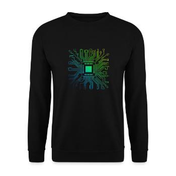 Colorful Computer Circuit Board Tech Electronic - Unisex Sweatshirt - black - Front - Alina (178cm) & Michal (187cm)