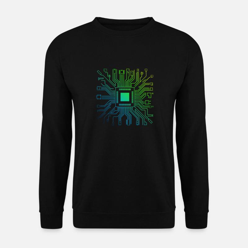 Bunte Computerplatine Tech Electronic - Unisex Pullover - Schwarz