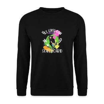 Yes Girls Can Skateboard - Unisex Sweatshirt - black - Front - Alina (178cm) & Michal (187cm)