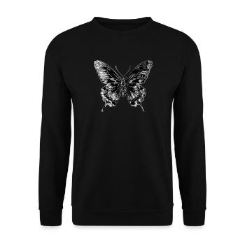 ailes de papillon papillons colorés - Sweat-shirt Unisexe - noir - Devant - Alina (178cm) & Michal (187cm)