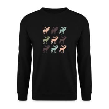 Elch - Unisex Pullover - Schwarz - Vorne - Alina (178cm) & Michal (187cm)