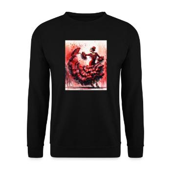 Die Leidenschaft der Flamenco-Tänzer - Unisex Pullover - Schwarz - Vorne - Alina (178cm) & Michal (187cm)