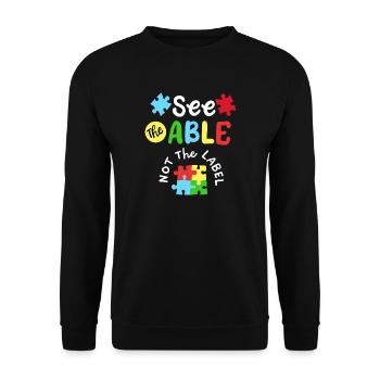 Autismus Bewusstsein SPED Lehrer - Unisex Pullover - Schwarz - Vorne - Alina (178cm) & Michal (187cm)