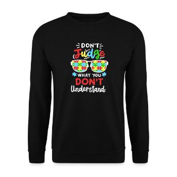 Monat der Aufklärung über Autismus - Unisex Pullover - Schwarz - Vorne - Alina (178cm) & Michal (187cm)