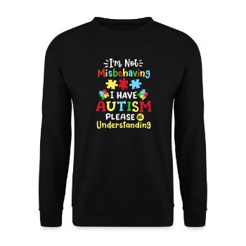 Autismus Bewusstsein Autistisch - Unisex Pullover - Schwarz - Vorne - Alina (178cm) & Michal (187cm)