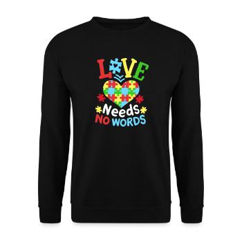 Unterstützung zur Aufklärung über Autismus - Unisex Pullover - Schwarz - Vorne - Alina (178cm) & Michal (187cm)