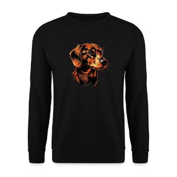 Teckel, Teckel, Teckel miniature, Dachshund Club, Teckel - Sweat-shirt Unisexe - noir - Devant - Alina (178cm) & Michal (187cm)