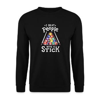 Billard Poolspieler - Unisex Pullover - Schwarz - Vorne - Alina (178cm) & Michal (187cm)