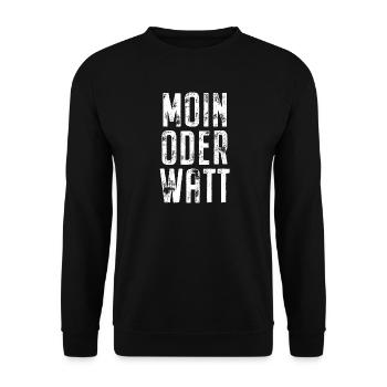 Moin Oder Watt Ruhrgebiet Ruhrpott Hamburg Moin - Unisex Pullover - Schwarz - Vorne - Alina (178cm) & Michal (187cm)