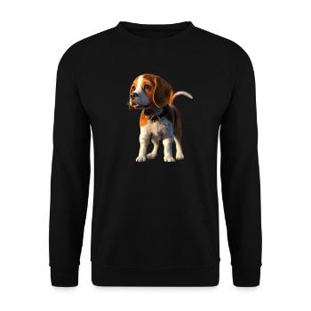Beagle Puppy Beagles Cute Dog English Beagle - Unisex Sweatshirt - black - Front - Alina (178cm) & Michal (187cm)