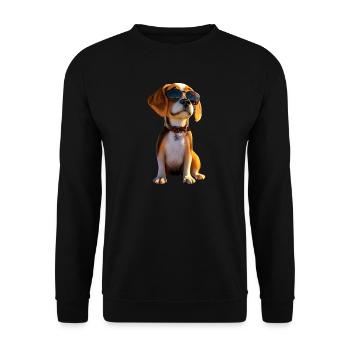 Beagle Puppy Beagles Cute Dog English Beagle - Unisex Sweatshirt - black - Front - Alina (178cm) & Michal (187cm)