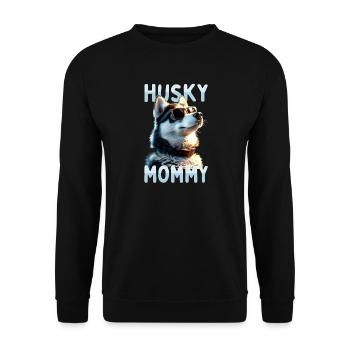 Husky Maman Maman Fête des Mères Maîtresse Husky Sibérien - Sweat-shirt Unisexe - noir - Devant - Alina (178cm) & Michal (187cm)