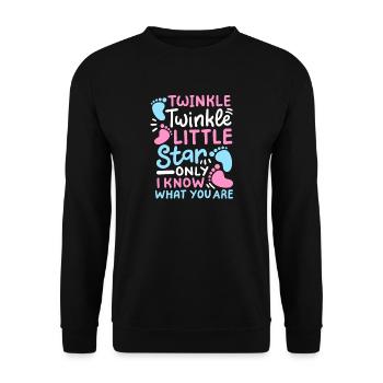 Passend Party zur Enthüllung des Geschlechts - Unisex Pullover - Schwarz - Vorne - Alina (178cm) & Michal (187cm)