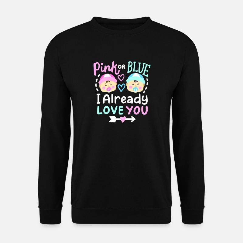Pink oder Blau Gender-Reveal-Party - Unisex Pullover - Schwarz