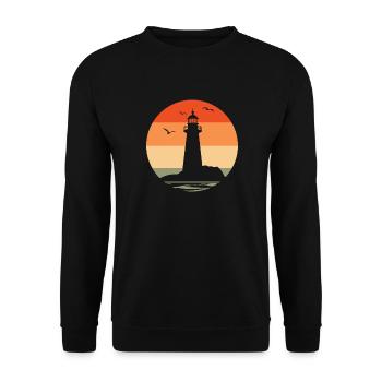 Phare au coucher du soleil - Sweat-shirt Unisexe - noir - Devant - Alina (178cm) & Michal (187cm)