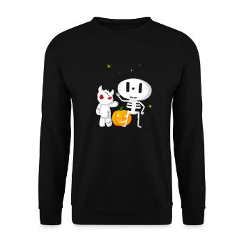 Halloween Society Ghost and Monster - Unisex Sweatshirt - black - Front - Alina (178cm) & Michal (187cm)
