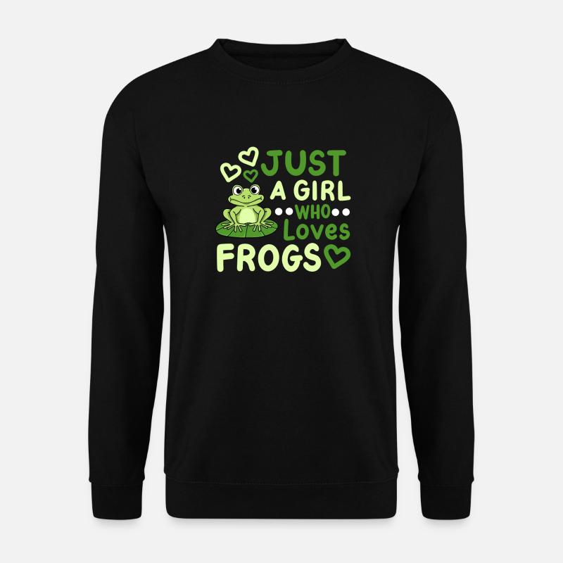 Frösche Froschliebhaber Mädchen - Unisex Pullover - Schwarz