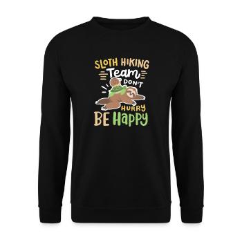 Faultier inspirierende Zitate - Unisex Pullover - Schwarz - Vorne - Alina (178cm) & Michal (187cm)
