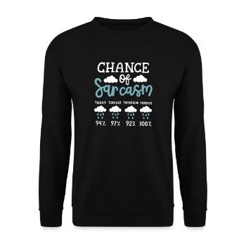 Sarkasmus sarkastischer Humor - Unisex Pullover - Schwarz - Vorne - Alina (178cm) & Michal (187cm)