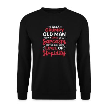 Sarkasmus sarkastischer Spruch - Unisex Pullover - Schwarz - Vorne - Alina (178cm) & Michal (187cm)