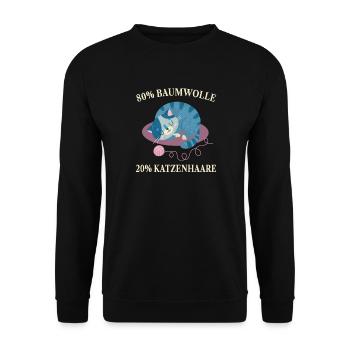 Chats, Poils de chat, Amoureux des chats, - Sweat-shirt Unisexe - noir - Devant - Alina (178cm) & Michal (187cm)