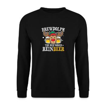 brewdolph the red nosed reinbeer - Unisex Pullover - Schwarz - Vorne - Alina (178cm) & Michal (187cm)