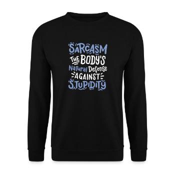 Sarkasmus sarkastischer Spruch - Unisex Pullover - Schwarz - Vorne - Alina (178cm) & Michal (187cm)