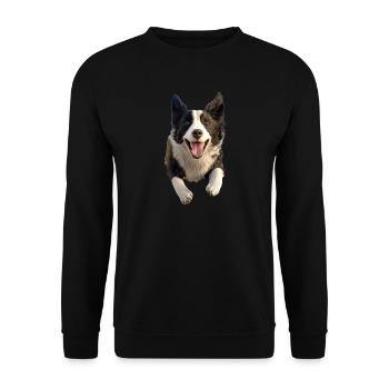 Border Collie Dog Lover Puppy Cute Collies - Unisex Sweatshirt - black - Front - Alina (178cm) & Michal (187cm)