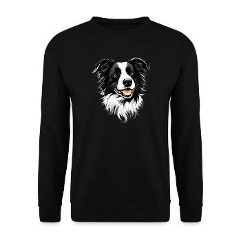 Border Collie Dog Lover Puppy Cute Collies - Unisex Sweatshirt - black - Front - Alina (178cm) & Michal (187cm)