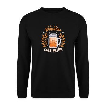 Angetrieben vom Kombucha Pilz - Unisex Pullover - Schwarz - Vorne - Alina (178cm) & Michal (187cm)