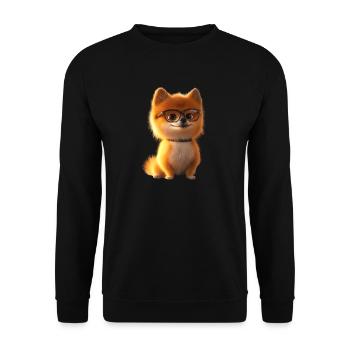 Poméranien Poméranien Poméranien Spitz allemand doux - Sweat-shirt Unisexe - noir - Devant - Alina (178cm) & Michal (187cm)