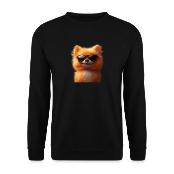 Poméranien Poméranien Poméranien Spitz allemand doux - Sweat-shirt Unisexe - noir - Devant - Alina (178cm) & Michal (187cm)