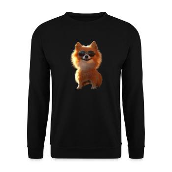 Poméranien Poméranien Poméranien Spitz allemand doux - Sweat-shirt Unisexe - noir - Devant - Alina (178cm) & Michal (187cm)