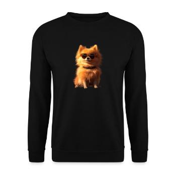 Pomeranian Pomeranian Pom Sweet German Spitz - Unisex Sweatshirt - black - Front - Alina (178cm) & Michal (187cm)