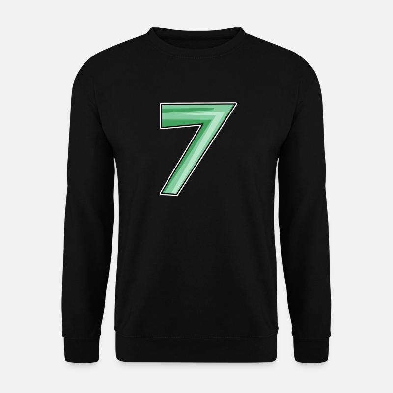 Sieben Motiv Zahl 7 - Unisex Pullover - Schwarz