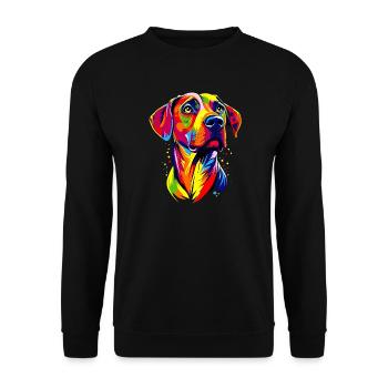 Rhodesian Ridgeback Popart Arc-en-ciel Chiens colorés - Sweat-shirt Unisexe - noir - Devant - Alina (178cm) & Michal (187cm)