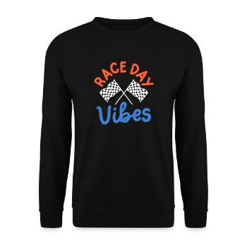 Drag Racing Rennwagen Rennfahrer - Unisex Pullover - Schwarz - Vorne - Alina (178cm) & Michal (187cm)