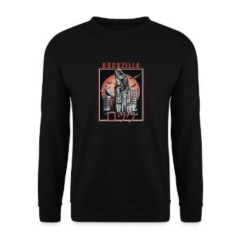 Retro Kaiju City Battle T-Shirt - Unisex Sweatshirt - black - Front - Alina (178cm) & Michal (187cm)