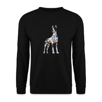 Great Dane Hatz Male Saupacker Great Dane - Unisex Sweatshirt - black - Front - Alina (178cm) & Michal (187cm)