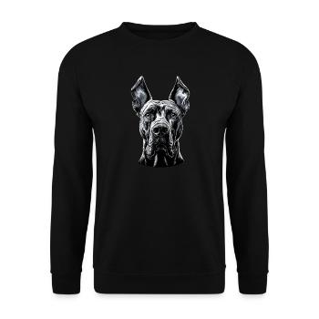 Great Dane Hatz Male Saupacker Great Dane - Unisex Sweatshirt - black - Front - Alina (178cm) & Michal (187cm)