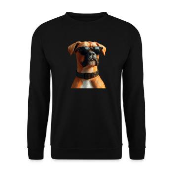 Boxer allemand Chien Boxer Club allemand Boxer Club allemand - Sweat-shirt Unisexe - noir - Devant - Alina (178cm) & Michal (187cm)