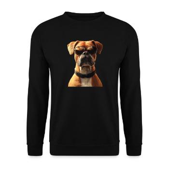 Boxer allemand Chien Boxer Club allemand Boxer Club allemand - Sweat-shirt Unisexe - noir - Devant - Alina (178cm) & Michal (187cm)