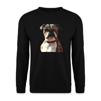 Boxer allemand Chien Boxer Club allemand Boxer Club allemand - Sweat-shirt Unisexe - noir - Devant - Alina (178cm) & Michal (187cm)
