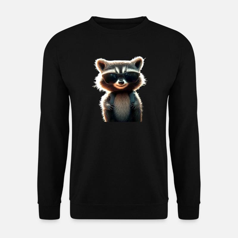 Waschbär Raccoon Ich Liebe Kleine Süße Waschbären - Unisex Pullover - Schwarz