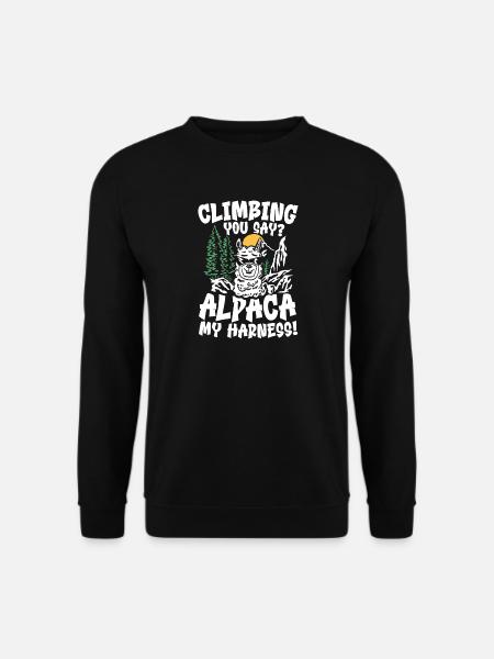 climbing you say alpaca my harness - Unisex Pullover - Schwarz