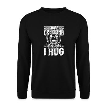 Cross checking it s how i hug - Unisex Pullover - Schwarz - Vorne - Alina (178cm) & Michal (187cm)