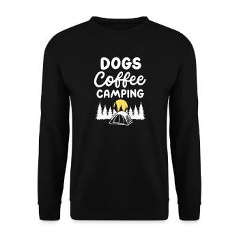 Hunde Kaffee Camping - Unisex Pullover - Schwarz - Vorne - Alina (178cm) & Michal (187cm)