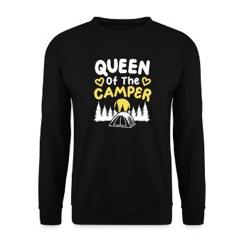 Camping Camper Queen - Unisex Pullover - Schwarz - Vorne - Alina (178cm) & Michal (187cm)
