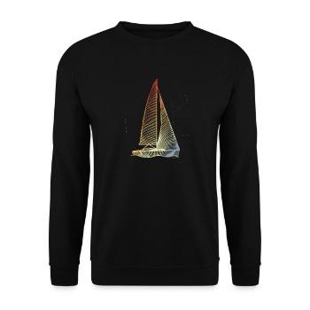 Vintage Segelboot - Unisex Pullover - Schwarz - Vorne - Alina (178cm) & Michal (187cm)