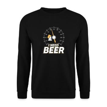 I need beer - Unisex Pullover - Schwarz - Vorne - Alina (178cm) & Michal (187cm)